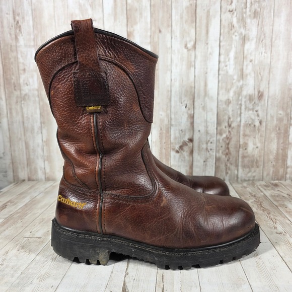 Carhartt Other - Carhartt Mens 9.5 E2 Brown Leather Wellington Work Boots Vibram EH 3709